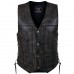 ARD Champs™ Men's Distressed Leather 10 Pockets Motorcycle Biker Vest size S to 6XL